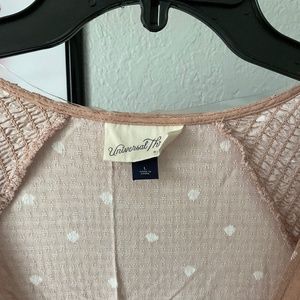 Blush pink wrap dress with side slit. Size Large